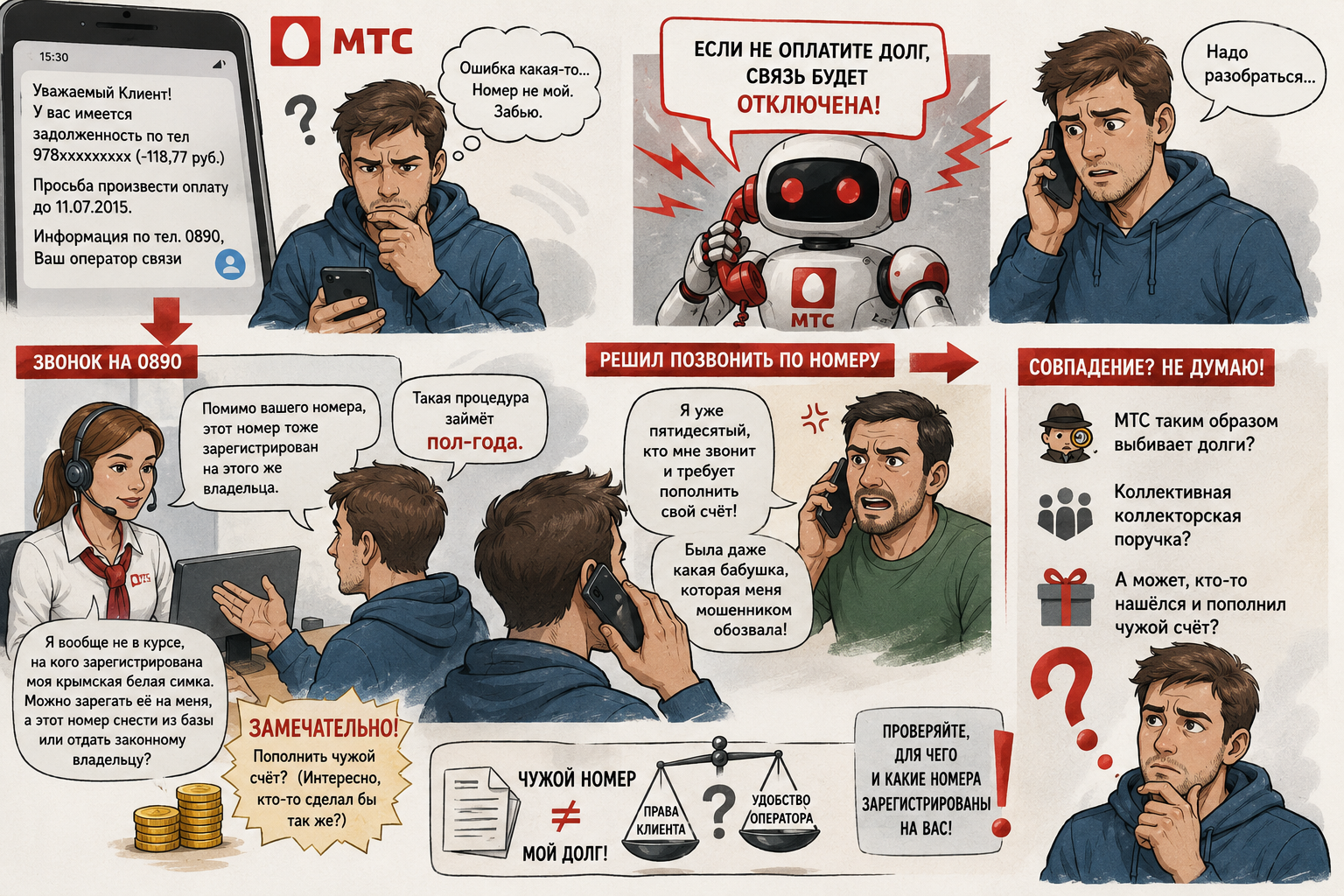 МТС выбивает долги со своих пользователей руками других абонентов?
